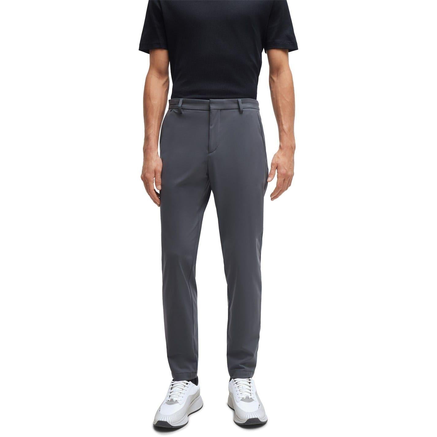 Medium Grey - Side - Boss Mens Genius Slim Trousers