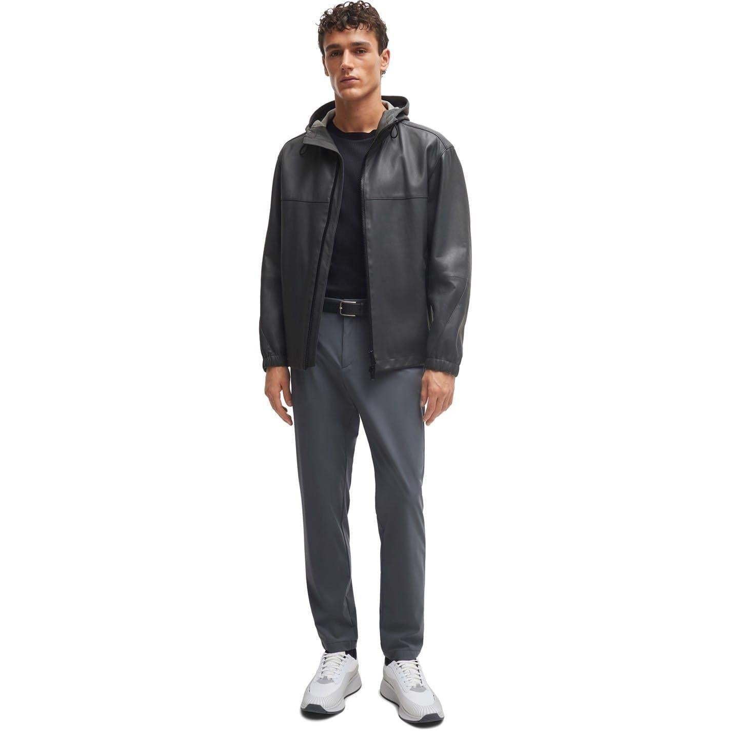 Medium Grey - Pack Shot - Boss Mens Genius Slim Trousers