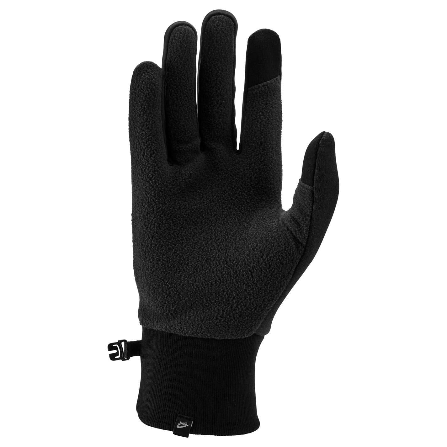 Black - Back - Nike Unisex Adult Fleece Therma-Fit Gloves