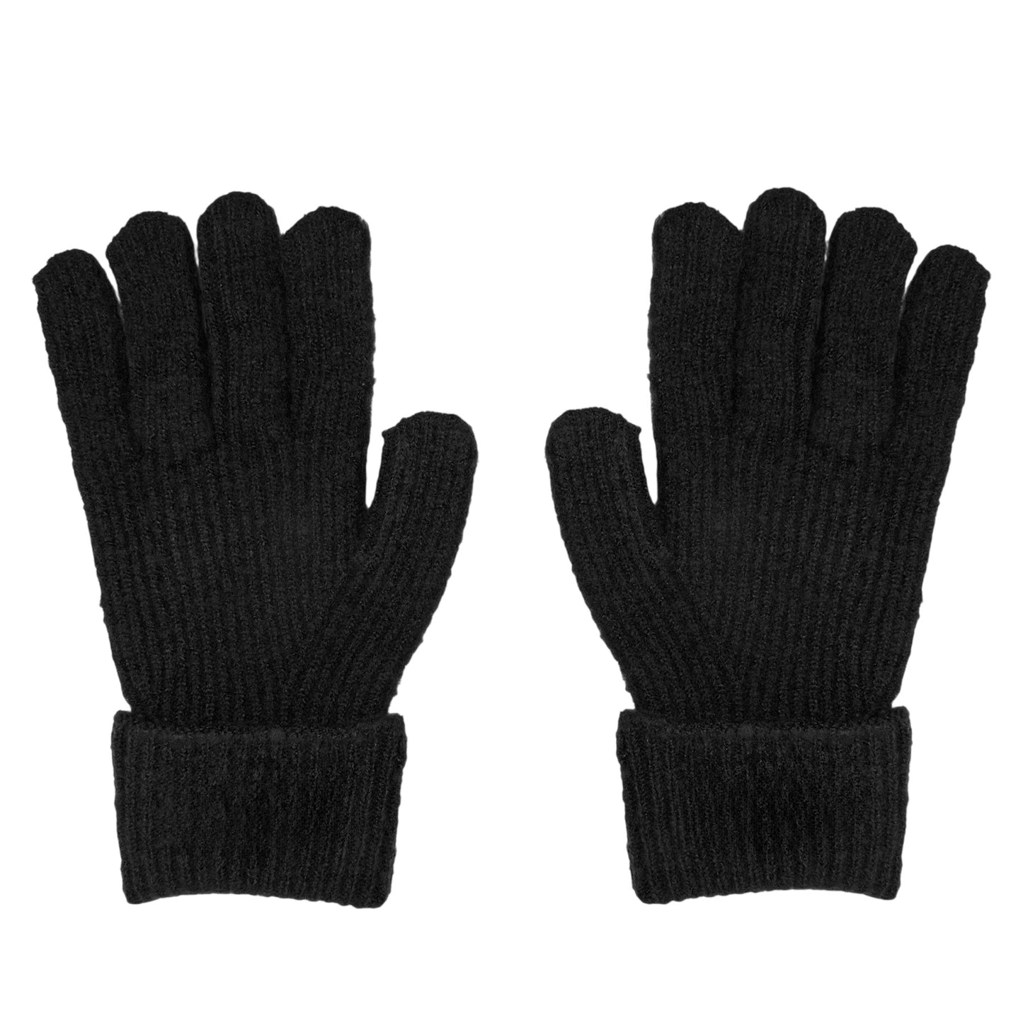 Black - Back - Jack Wills Unisex Adult Knitted Fleece Gloves