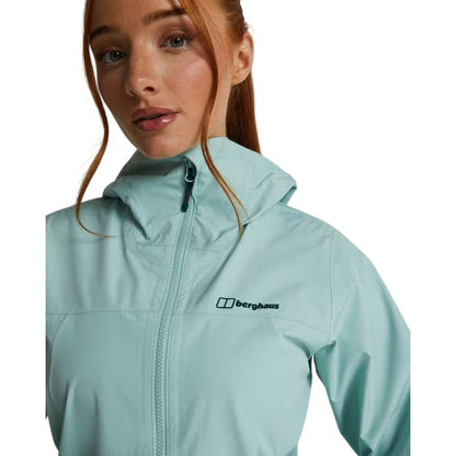 Green - Side - Berghaus Womens-Ladies Deluge Pro 3.0 Waterproof Jacket
