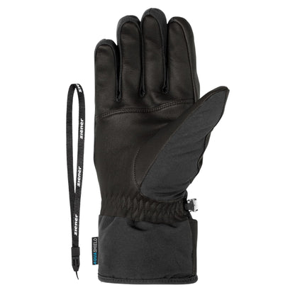 Black - Back - Ziener Unisex Adult Getter Leather Ski Gloves