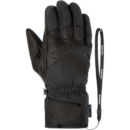 Black - Front - Ziener Unisex Adult Getter Leather Ski Gloves