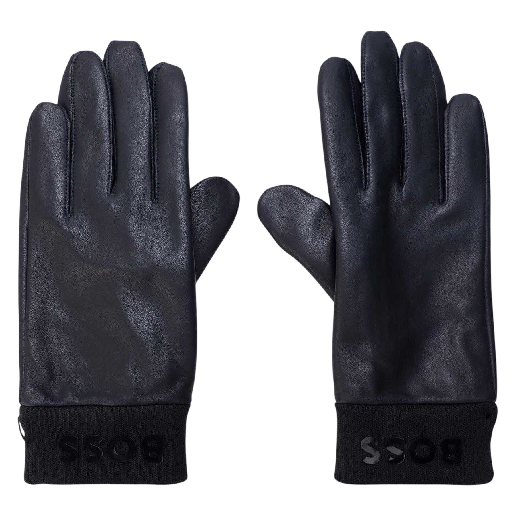 Dark Blue - Front - Boss Mens Lambs Leather Gloves