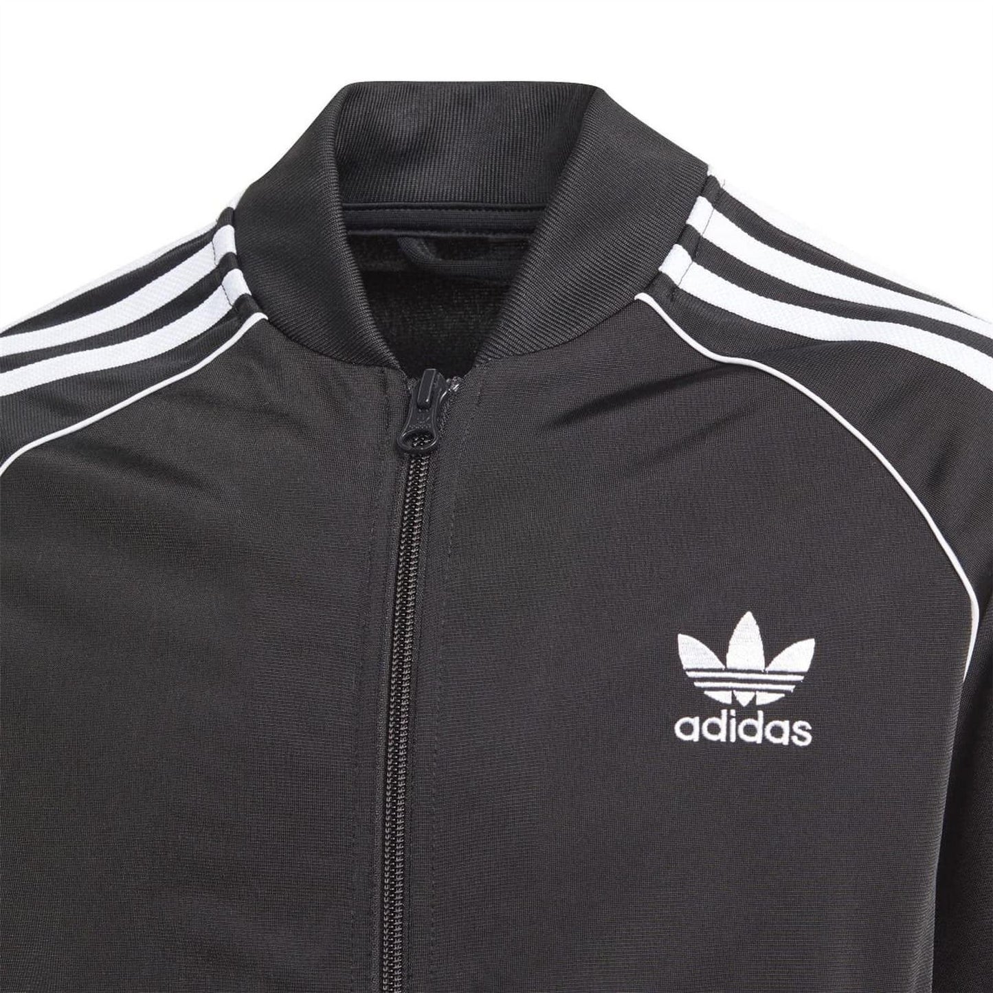 Black-White - Side - Adidas Boys Originals 3 Stripes Track Jacket