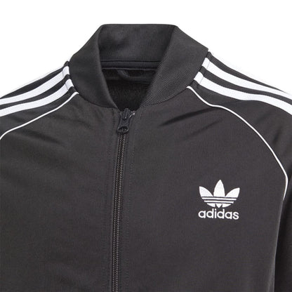 Black-White - Side - Adidas Boys Originals 3 Stripes Track Jacket