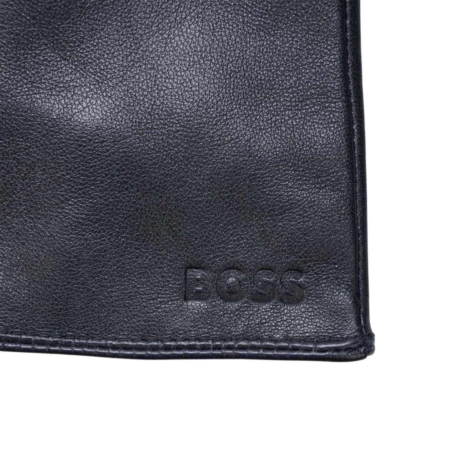 Dark Blue - Side - Boss Mens Gioli Lambs Leather Gloves