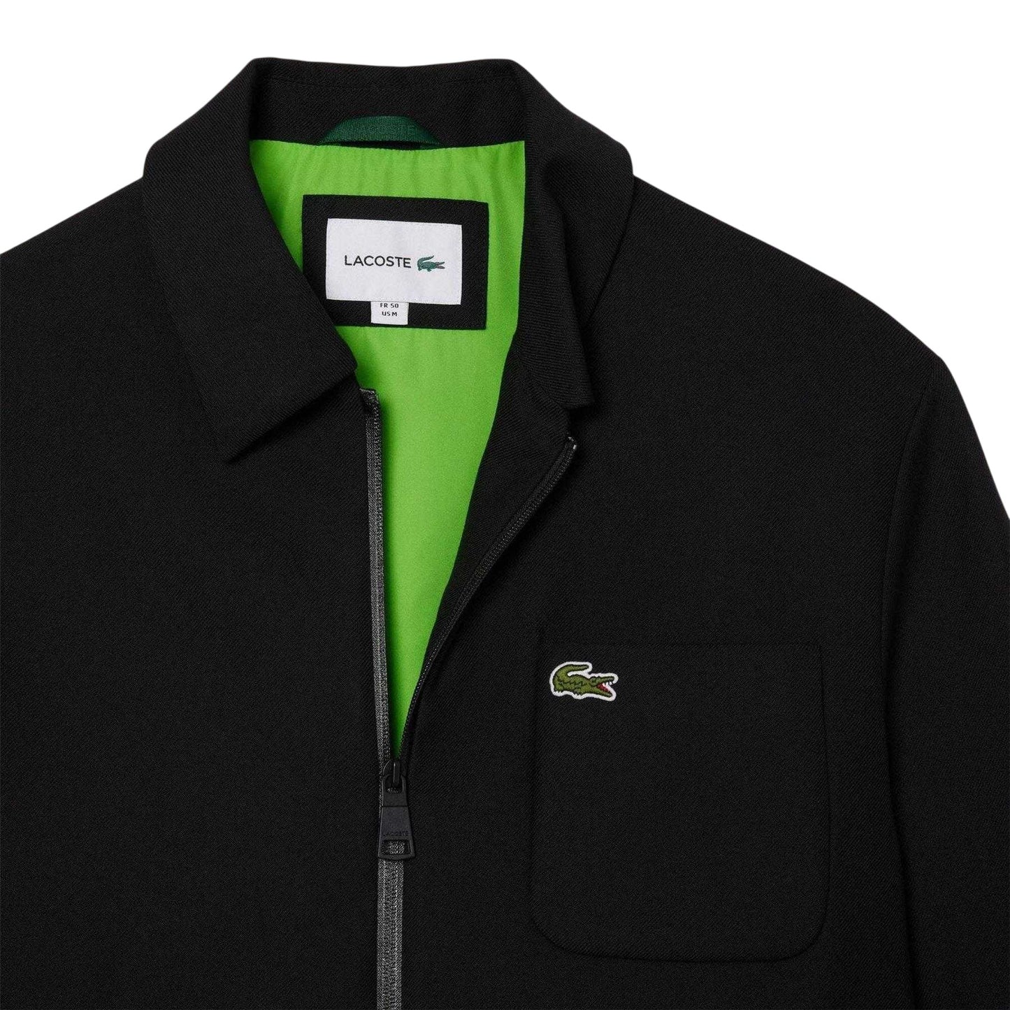 Black - Side - Lacoste Mens Lined Track Jacket