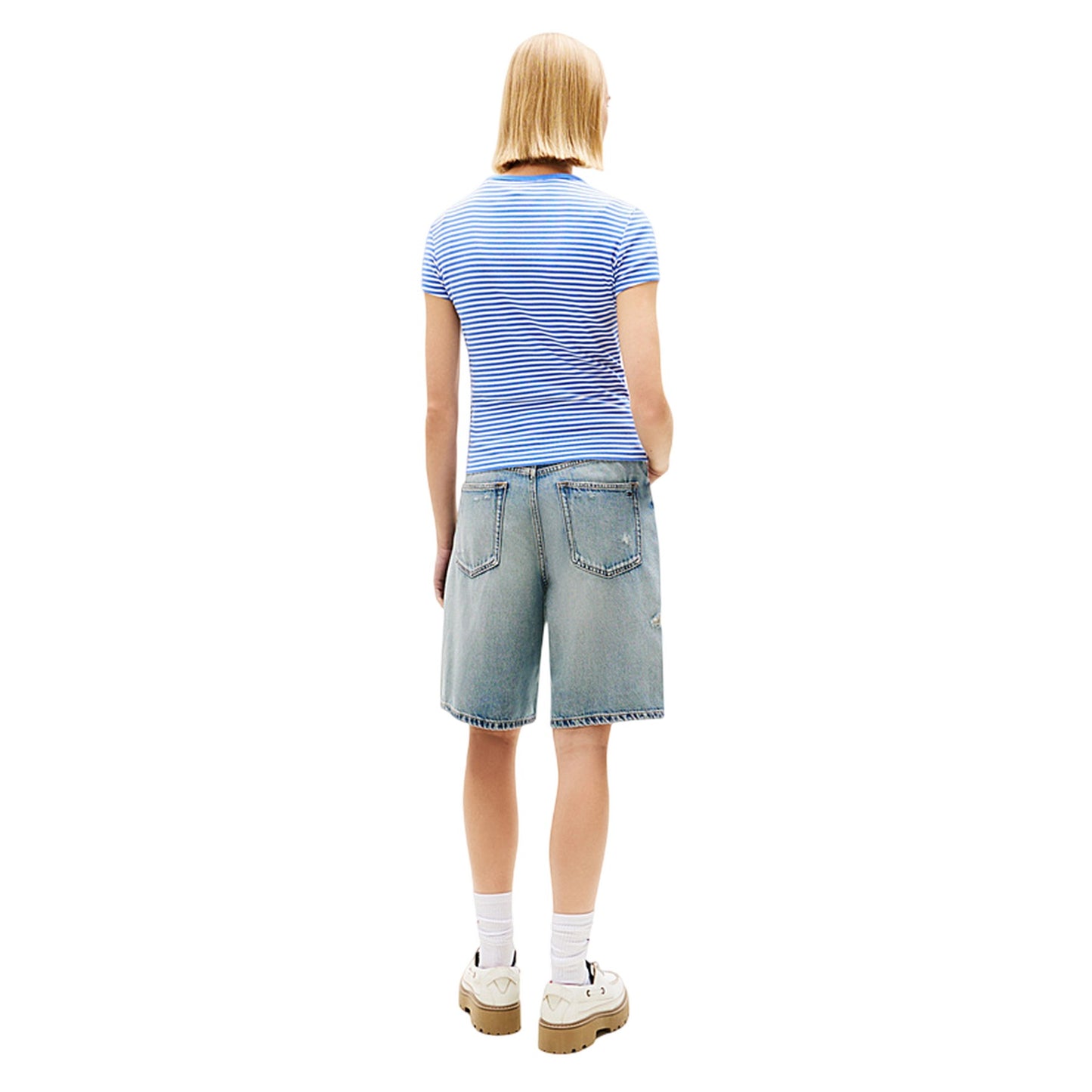 Blue - Back - Tommy Jeans Womens-Ladies Cotton T-Shirt