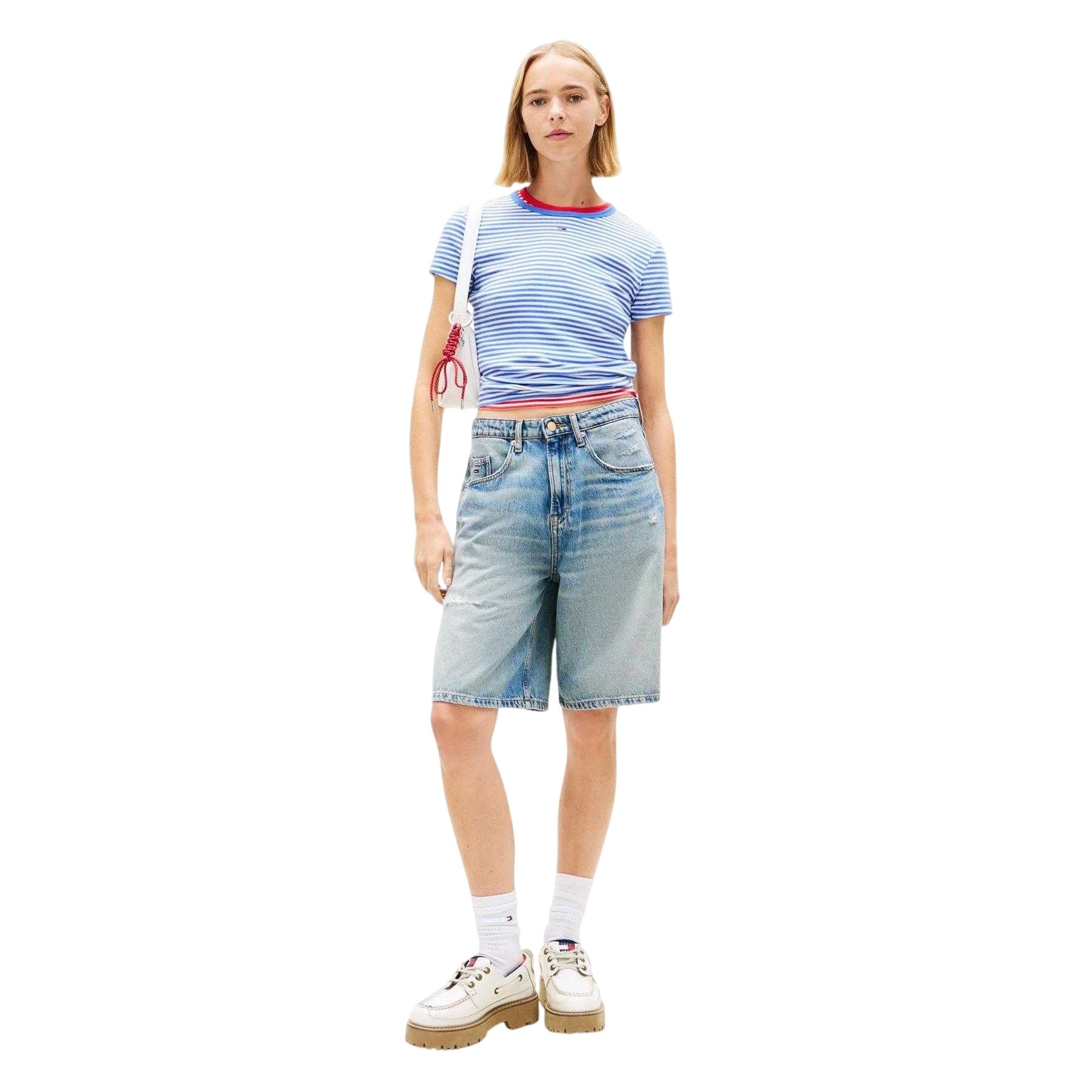 Blue - Lifestyle - Tommy Jeans Womens-Ladies Cotton T-Shirt
