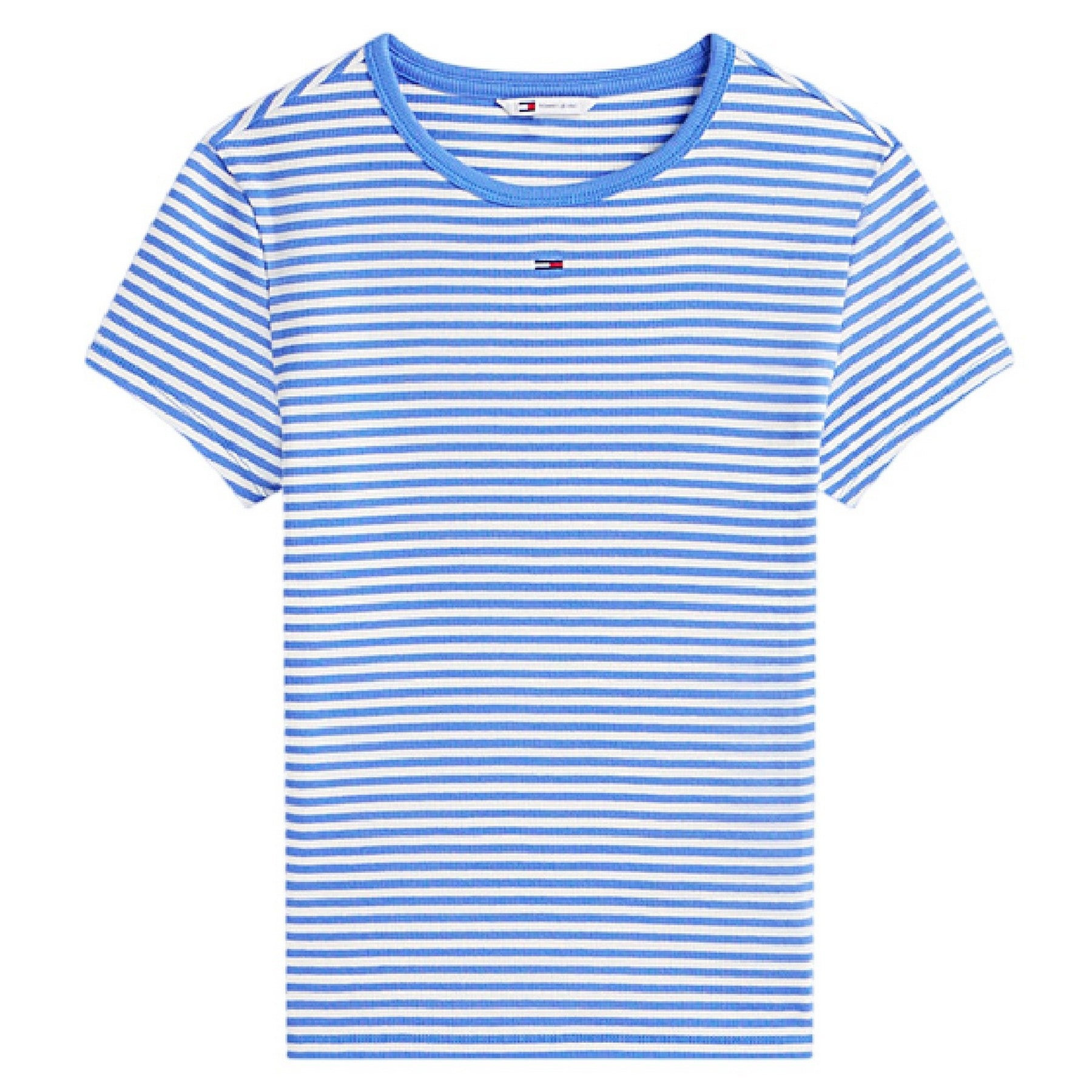 Blue - Front - Tommy Jeans Womens-Ladies Cotton T-Shirt