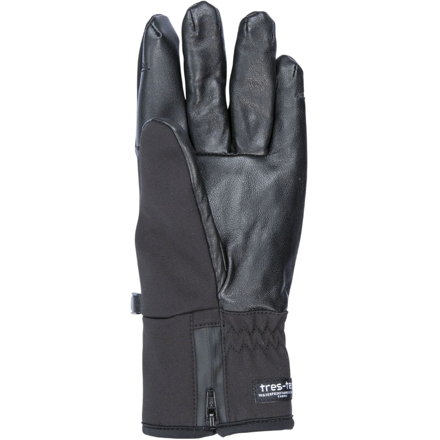Black - Back - Trespass Mens Leather Athletic Snow Sports Gloves