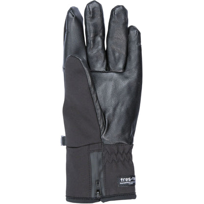 Black - Back - Trespass Mens Leather Athletic Snow Sports Gloves