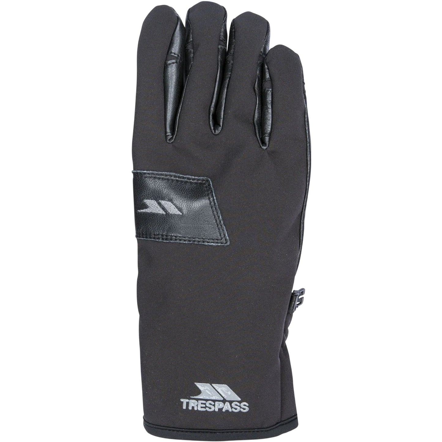 Black - Front - Trespass Mens Leather Athletic Snow Sports Gloves