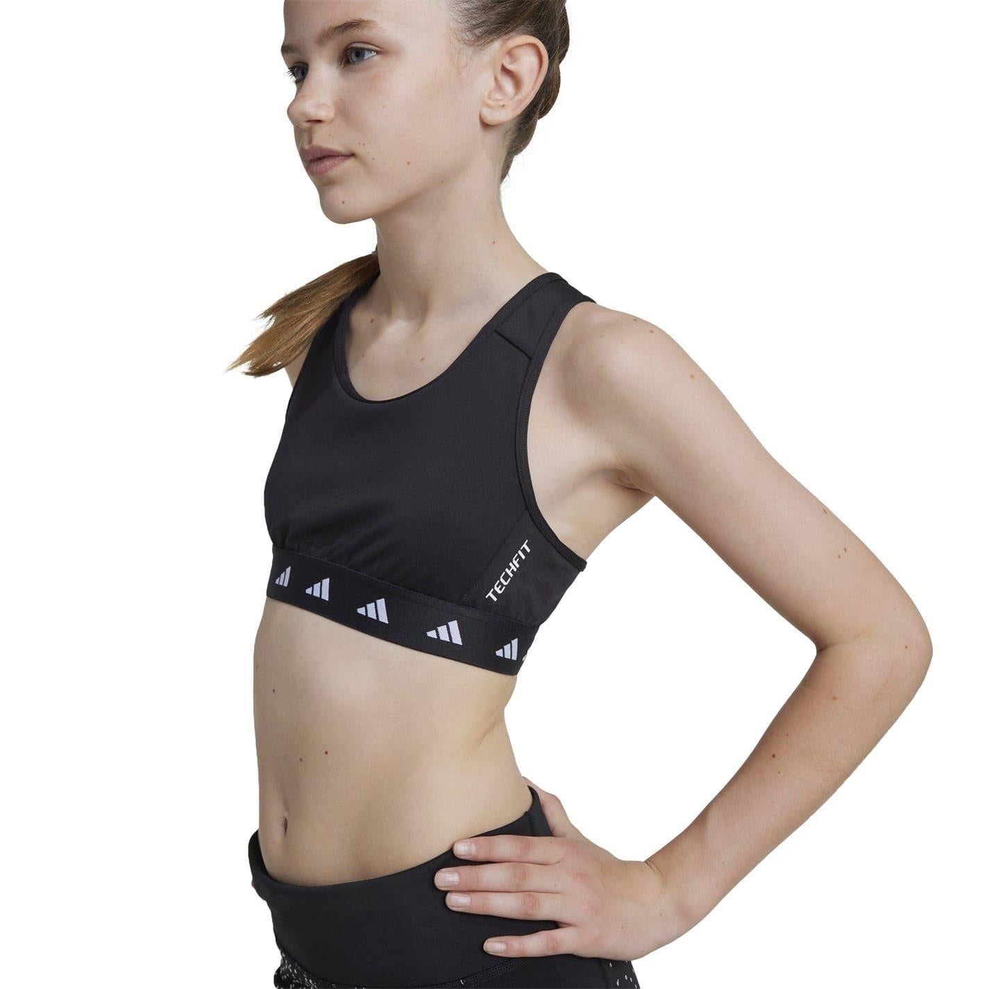 Black - Lifestyle - Adidas Girls Power Logo Sports Bra