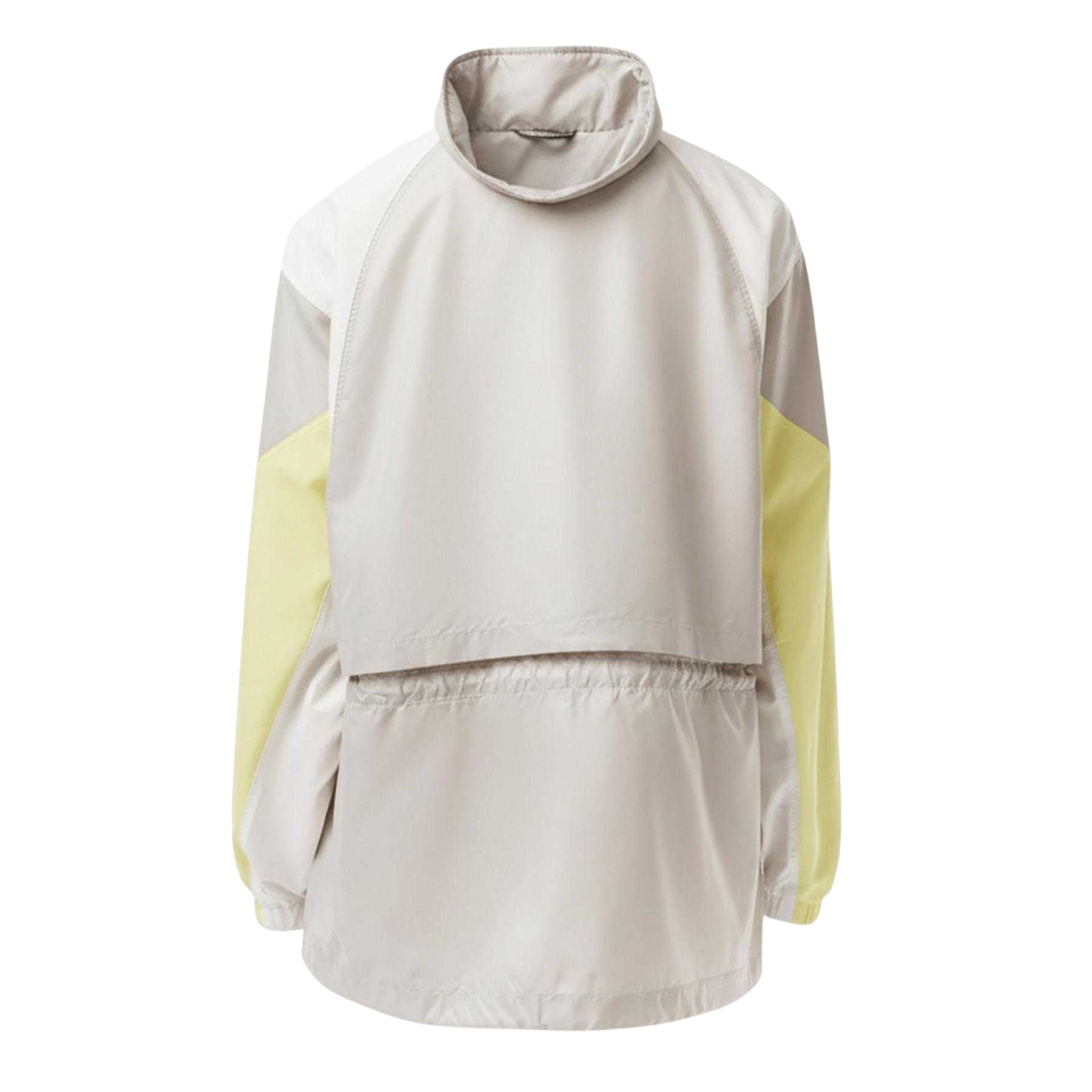 Grey - Back - Lacoste Womens-Ladies Colour Block Oversized Hooded Jacket