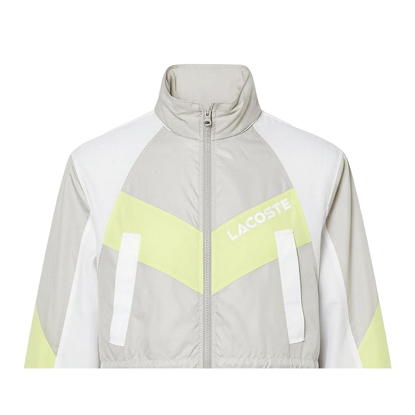 Grey - Side - Lacoste Womens-Ladies Colour Block Oversized Hooded Jacket