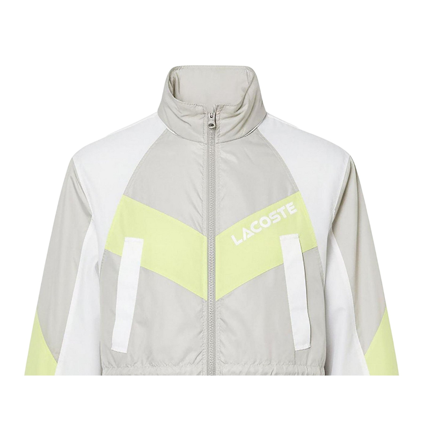 Grey - Side - Lacoste Womens-Ladies Colour Block Oversized Hooded Jacket