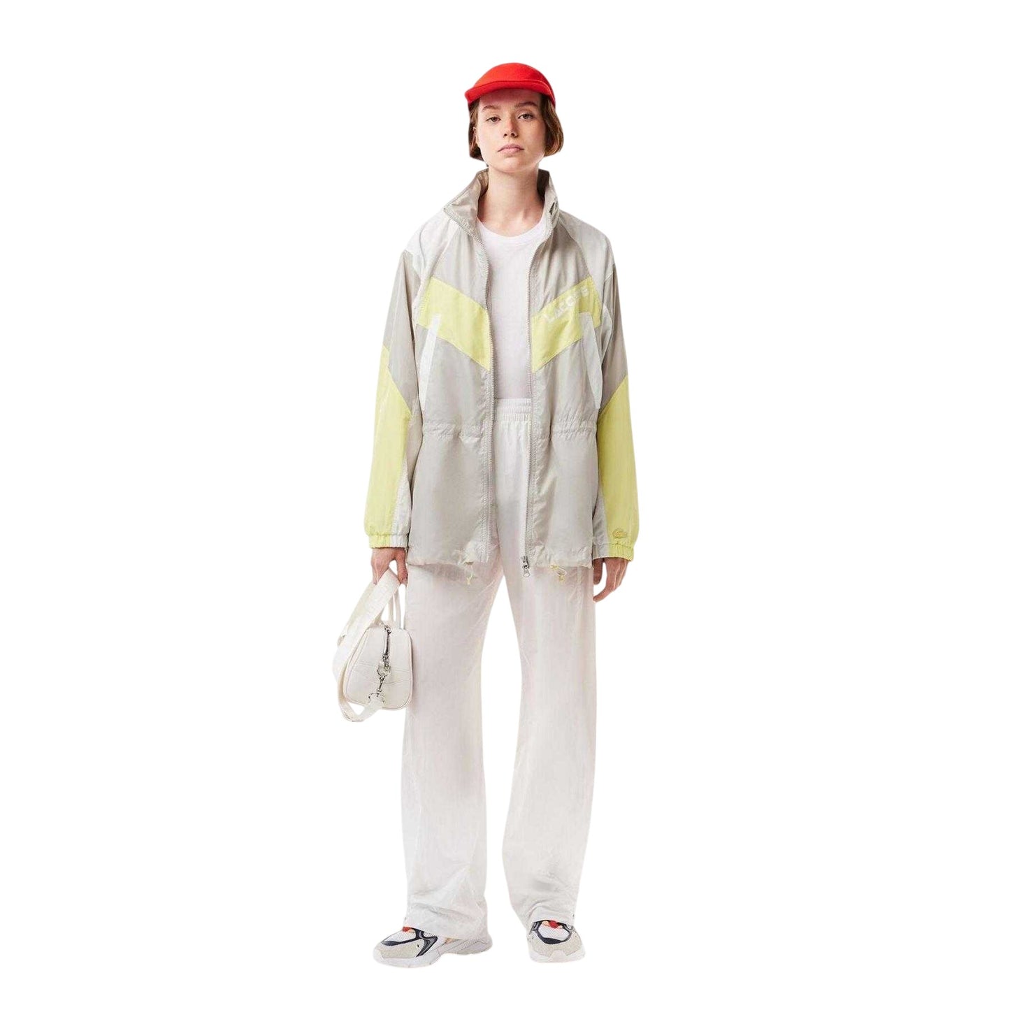 Grey - Lifestyle - Lacoste Womens-Ladies Colour Block Oversized Hooded Jacket