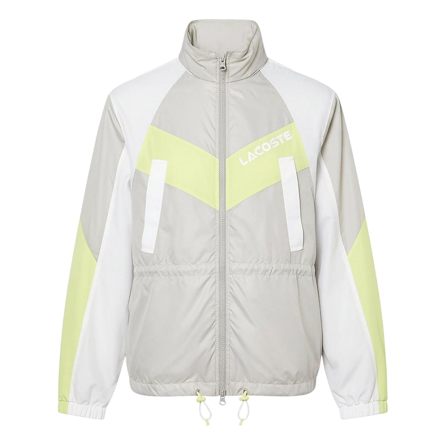 Grey - Front - Lacoste Womens-Ladies Colour Block Oversized Hooded Jacket