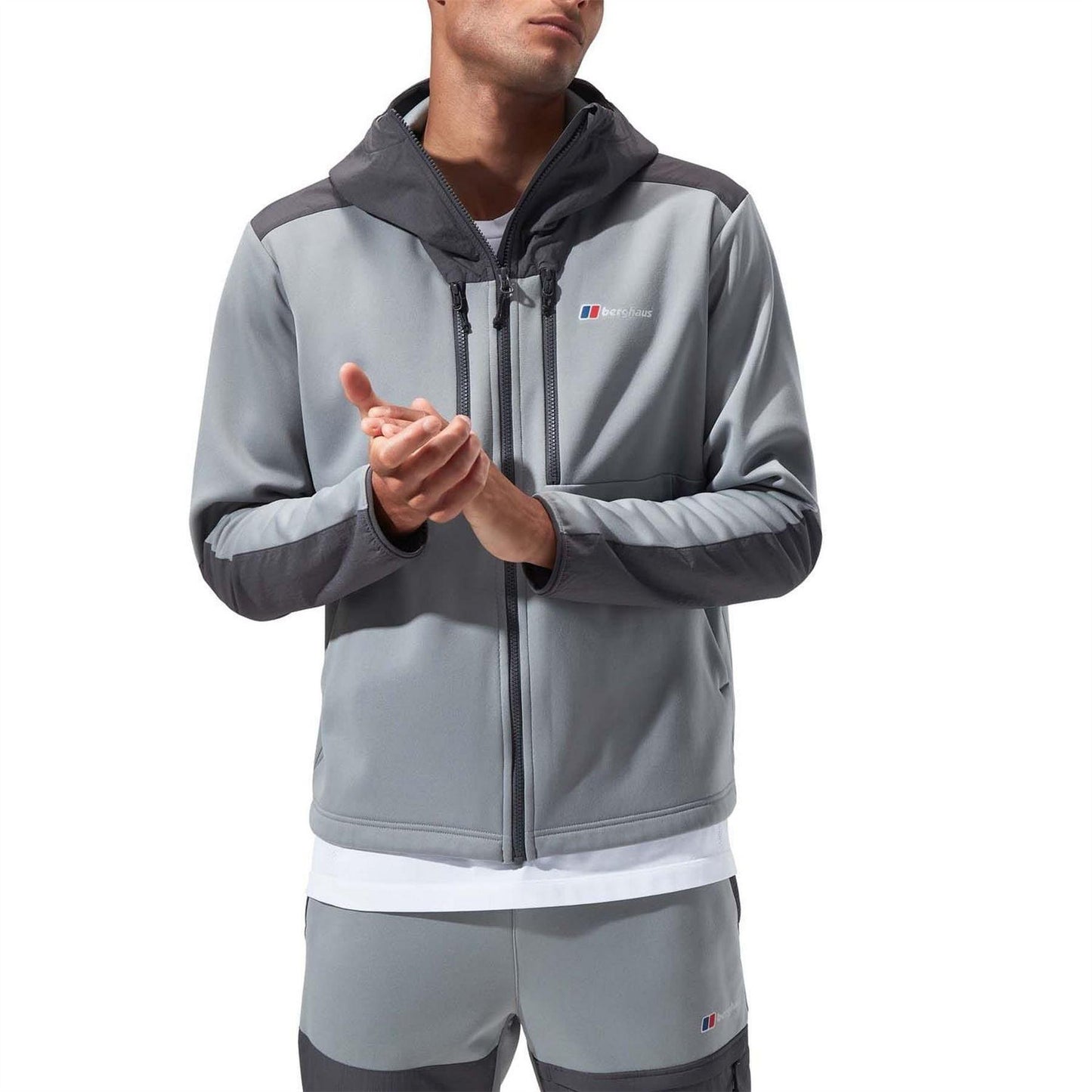 Grey-Black - Front - Berghaus Mens Reacon Hooded Jacket