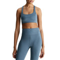 Blue - Side - Calvin Klein Womens-Ladies Medium Impact Sports Bra