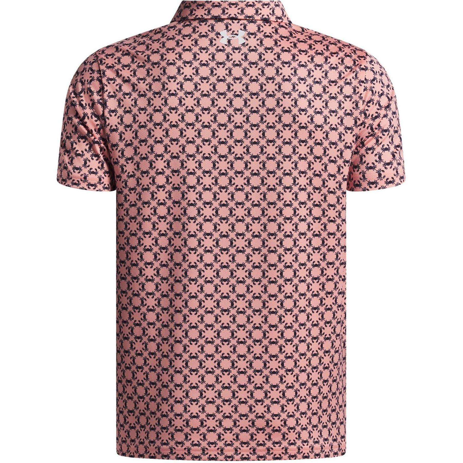 Pink-Navy - Back - Under Armour Boys Matchplay Polo Shirt