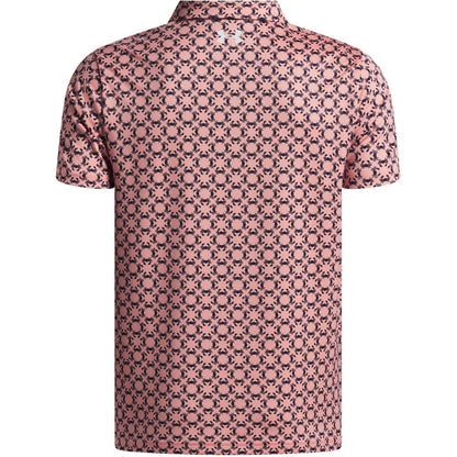 Pink-Navy - Back - Under Armour Boys Matchplay Polo Shirt