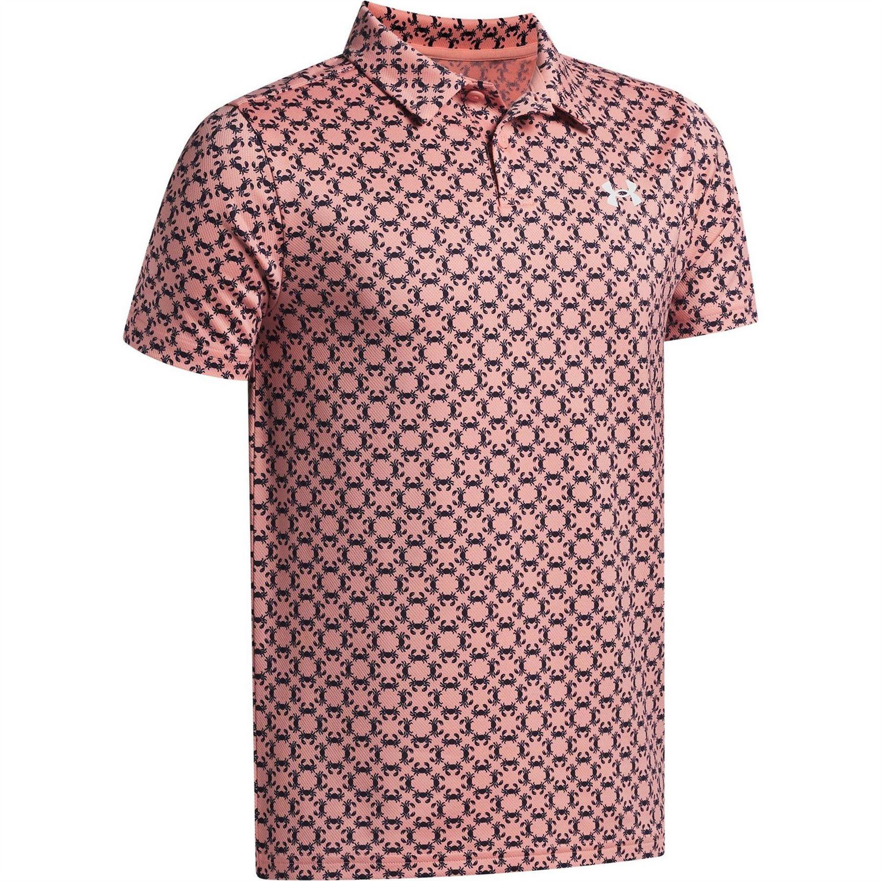 Pink-Navy - Side - Under Armour Boys Matchplay Polo Shirt