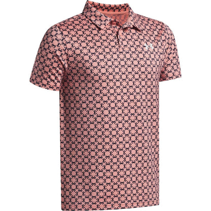 Pink-Navy - Side - Under Armour Boys Matchplay Polo Shirt