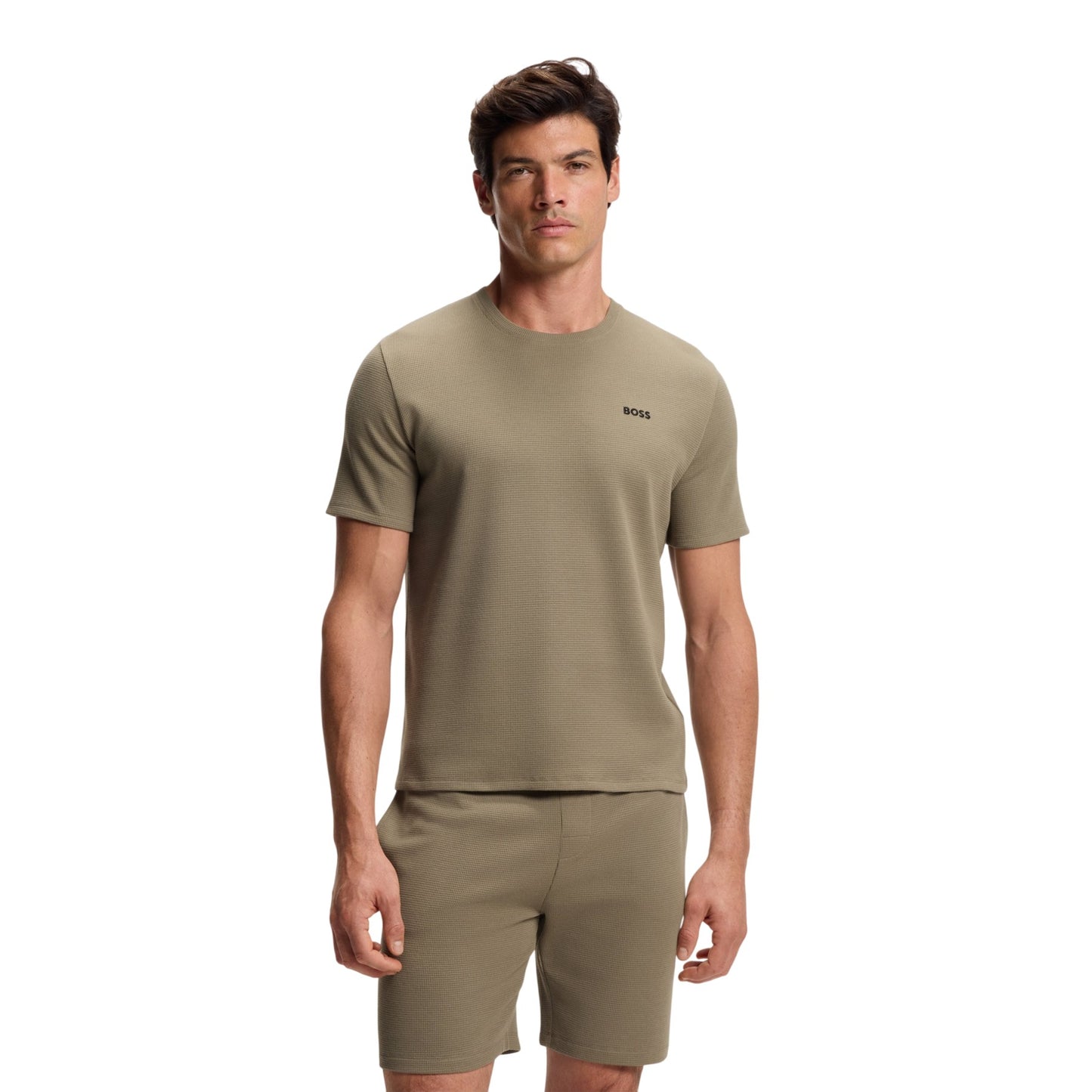 Brown - Lifestyle - Boss Mens Waffle Knit T-Shirt