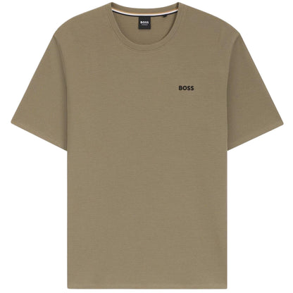 Brown - Front - Boss Mens Waffle Knit T-Shirt