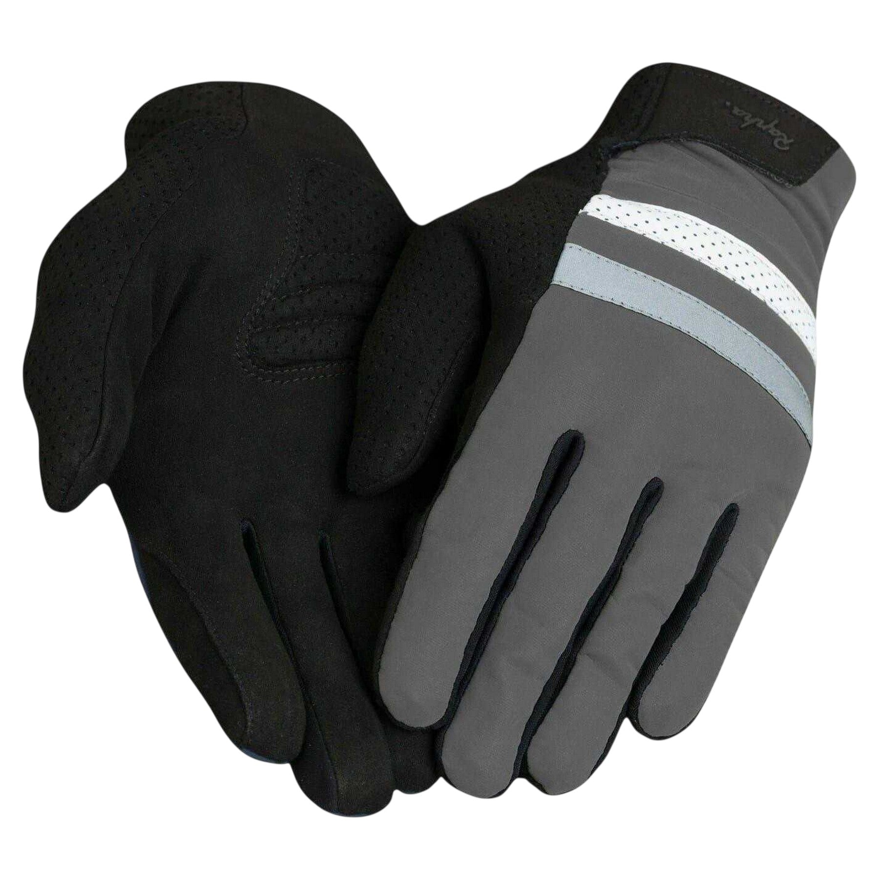 Black - Side - Rapha Brevet Suede Reflective Cycling Gloves