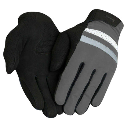 Black - Side - Rapha Brevet Suede Reflective Cycling Gloves