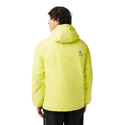 Yellow - Back - Lacoste Mens Popover Padded Hooded Jacket