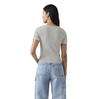 Peacoat Blue - Back - Levis Womens-Ladies Striped T-Shirt