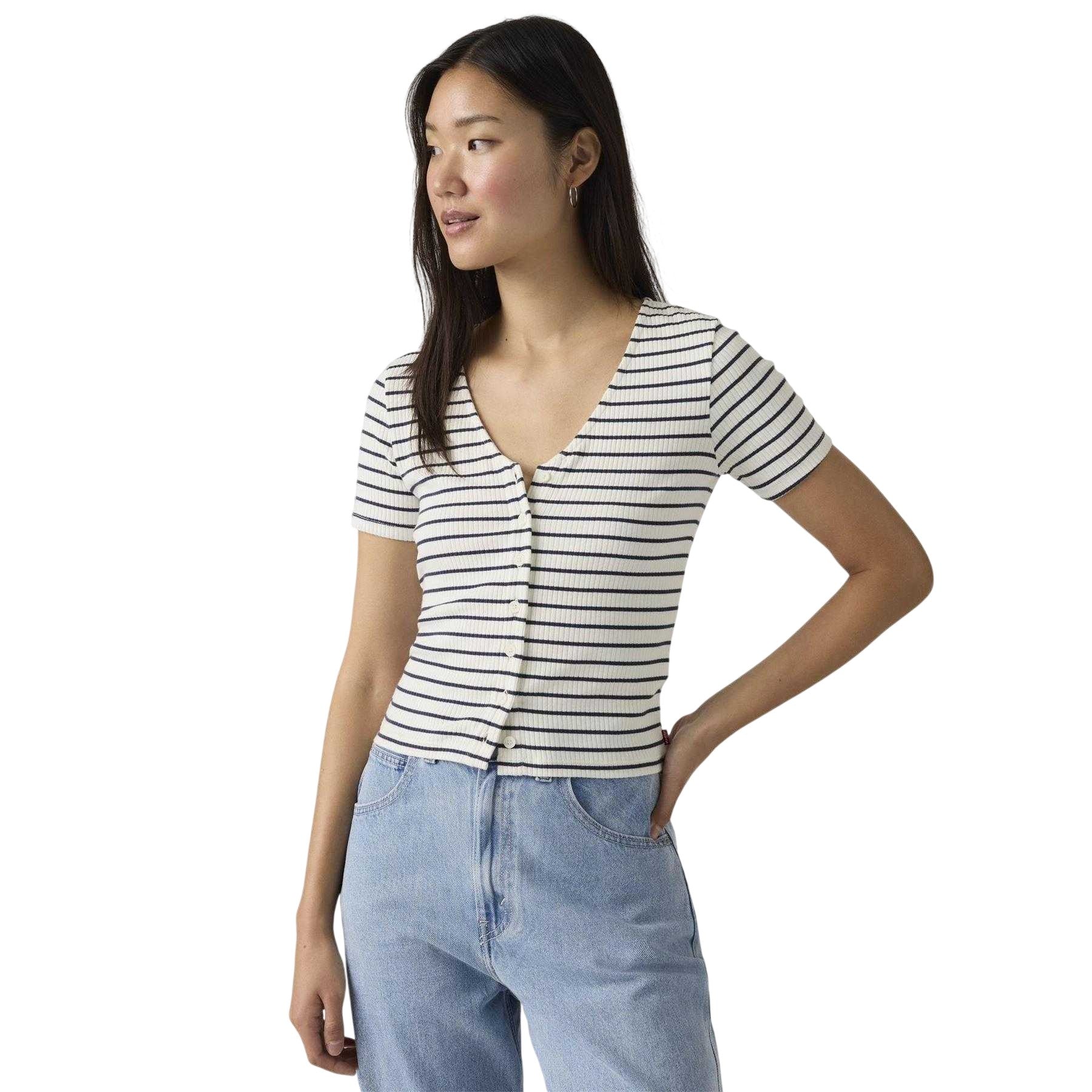Peacoat Blue - Lifestyle - Levis Womens-Ladies Striped T-Shirt