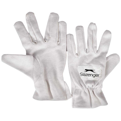 White - Side - Slazenger Childrens-Kids Breathable Cotton Cricket Batting Gloves
