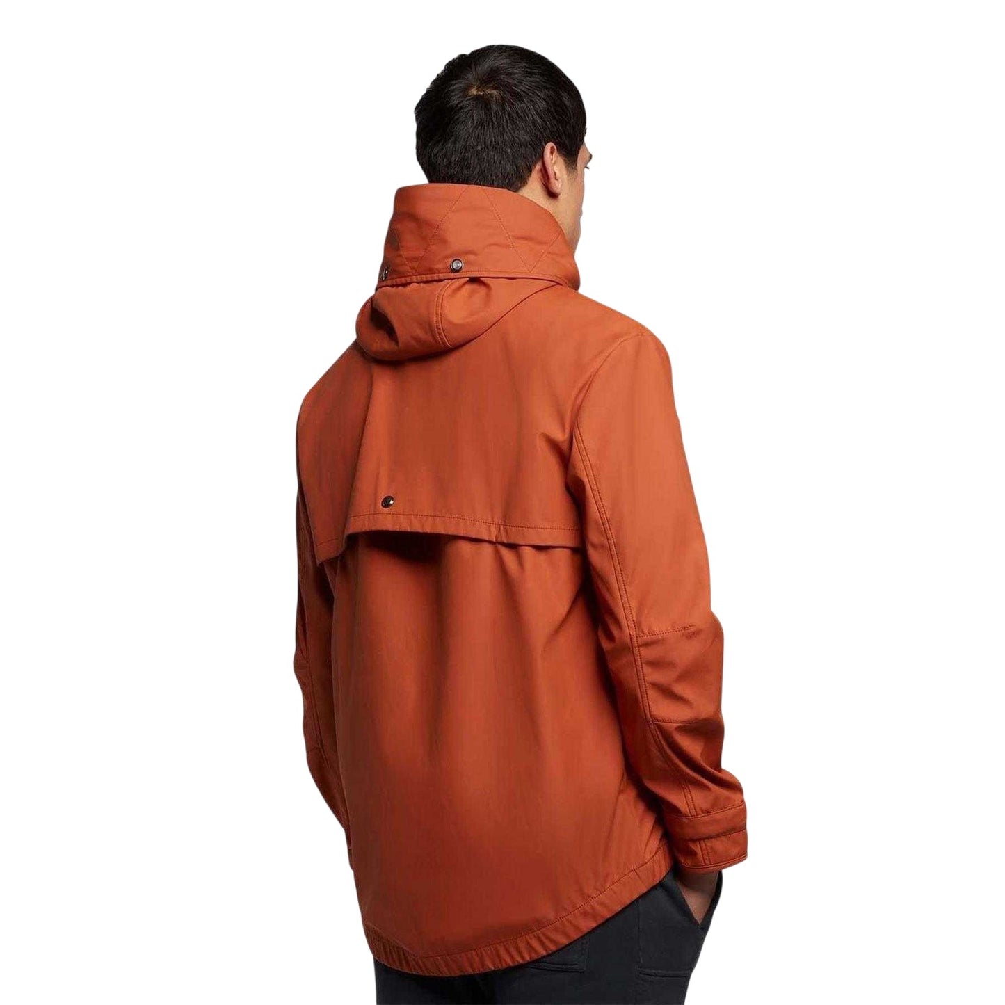 Orange - Back - Lyle & Scott Mens Cotton Blend Hooded Jacket