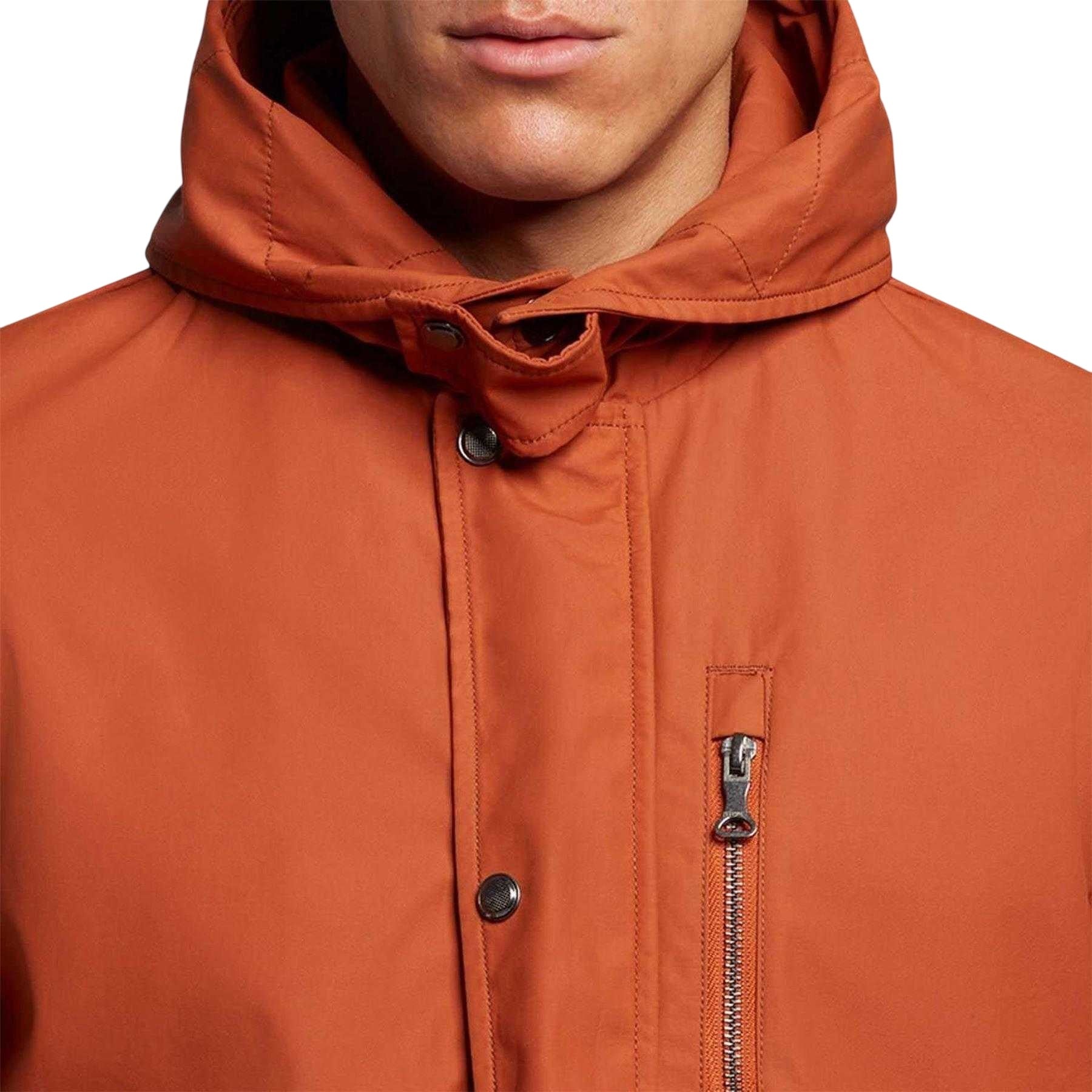 Orange - Side - Lyle & Scott Mens Cotton Blend Hooded Jacket