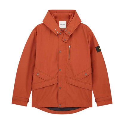 Orange - Front - Lyle & Scott Mens Cotton Blend Hooded Jacket