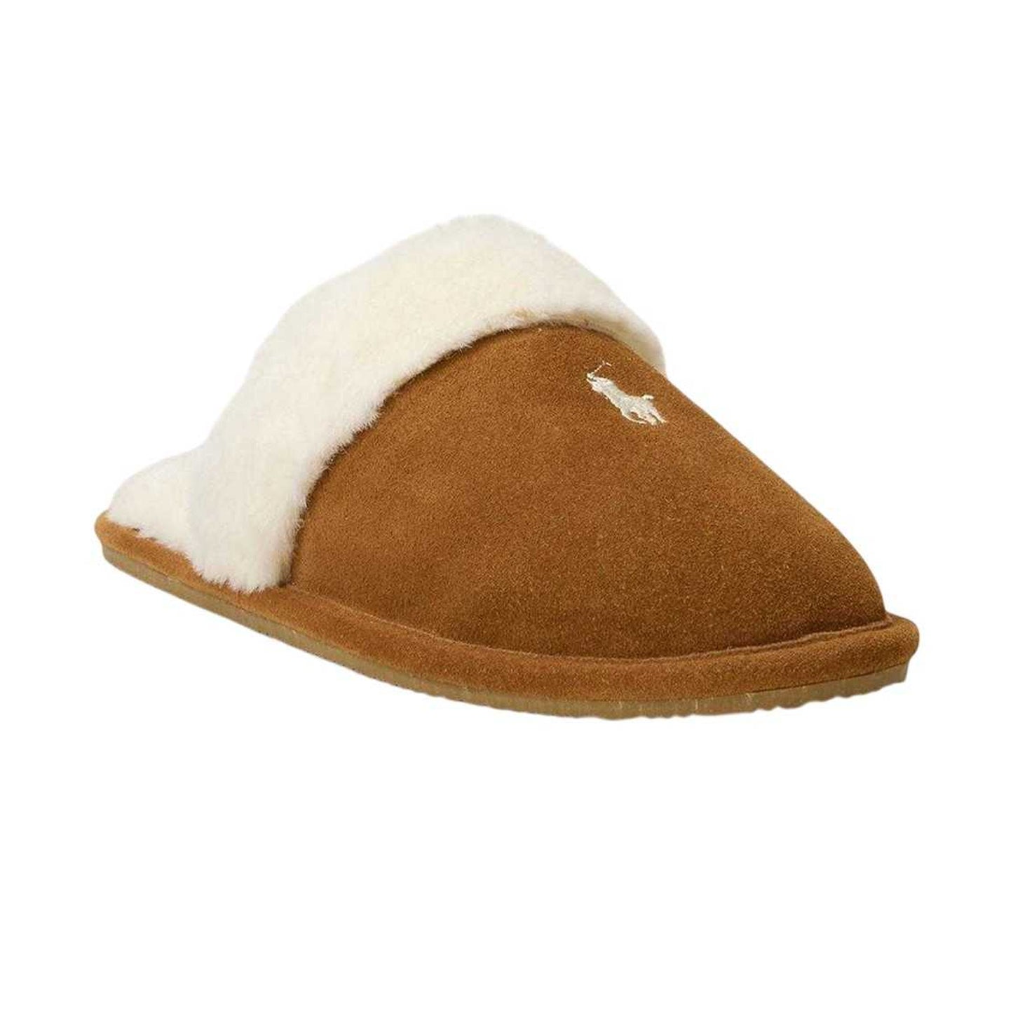 Brown - Back - Ralph Lauren Womens-Ladies Kelcie Mule Slippers