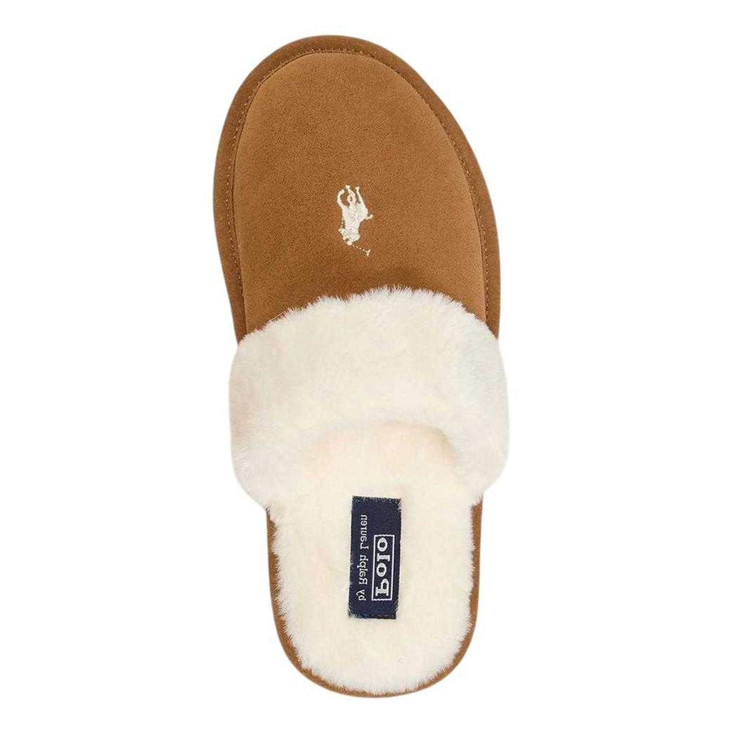 Brown - Side - Ralph Lauren Womens-Ladies Kelcie Mule Slippers