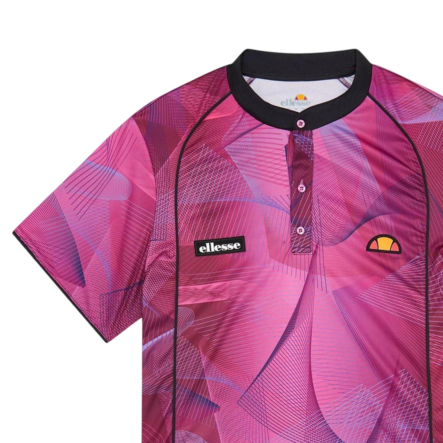 Aquatic - Side - Ellesse Mens Riniana Geometric Short-Sleeved Polo Shirt