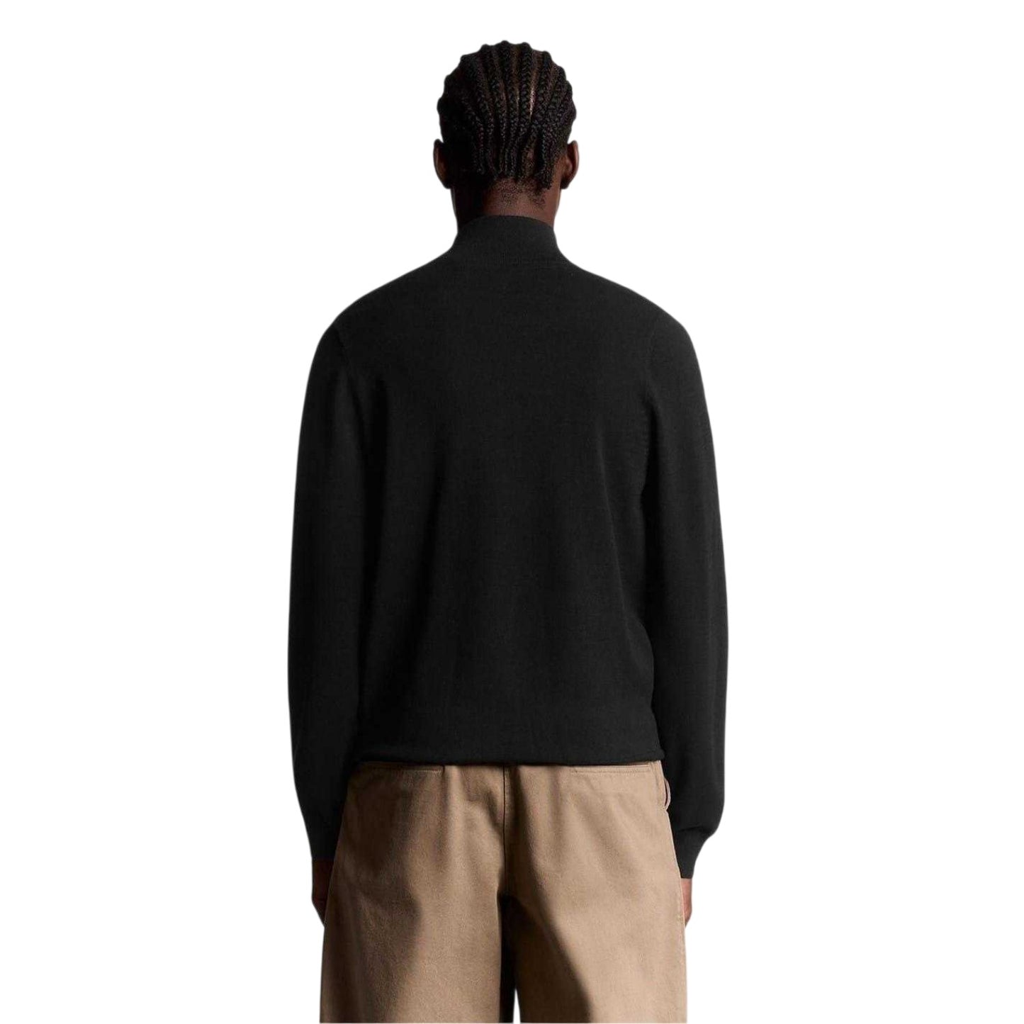 Putty - Back - Lyle & Scott Mens Mock Neck Regular Track Jacket