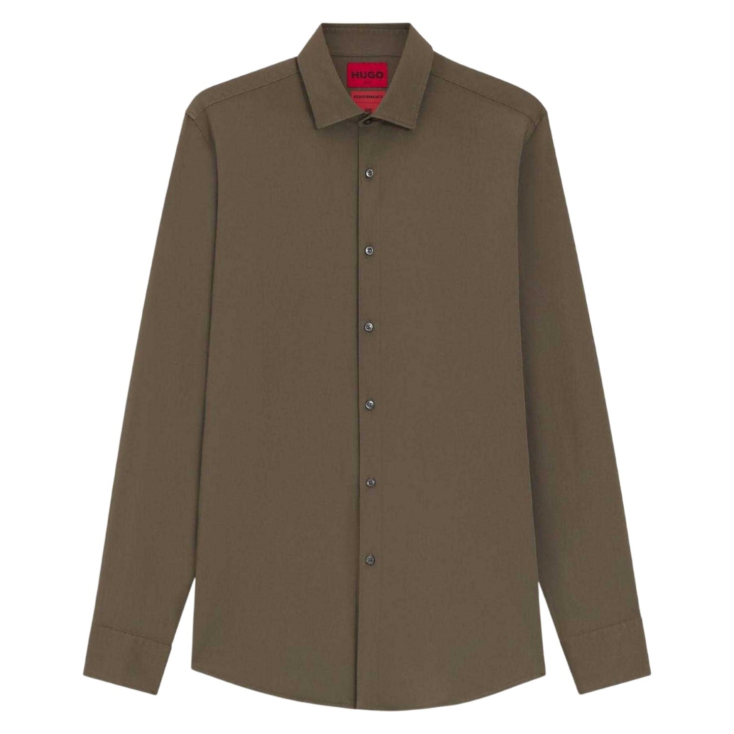 Grey - Front - Hugo Boss Mens Solid Slim Long-Sleeved Shirt