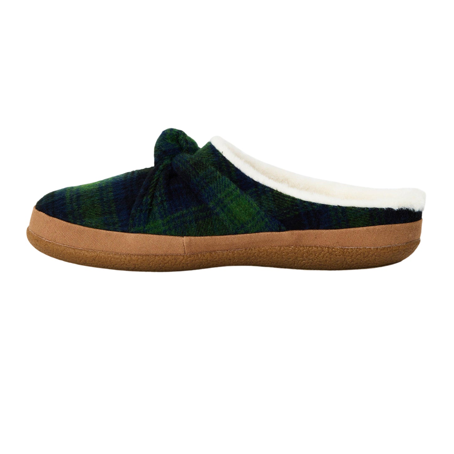 Green - Back - Toms Womens-Ladies Checked Slip-on Slippers