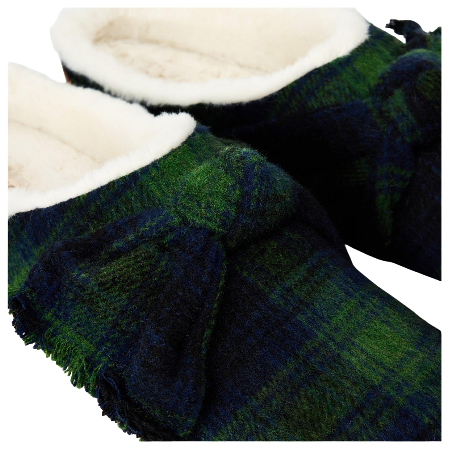 Green - Side - Toms Womens-Ladies Checked Slip-on Slippers