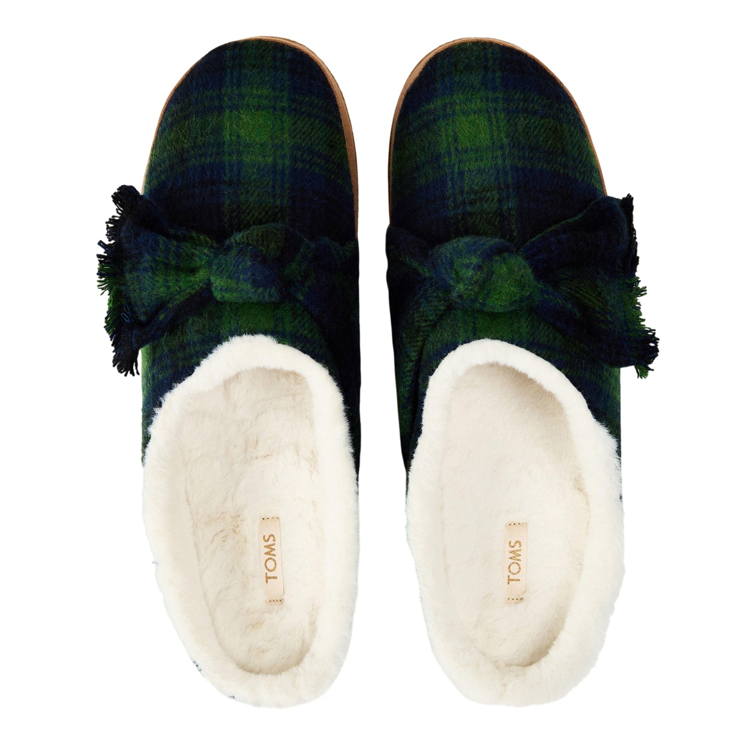 Green - Lifestyle - Toms Womens-Ladies Checked Slip-on Slippers