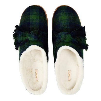 Green - Lifestyle - Toms Womens-Ladies Checked Slip-on Slippers
